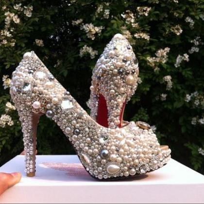 Elegant Pearl Wedding Shoes, Bridal Shoes, Bridal,..