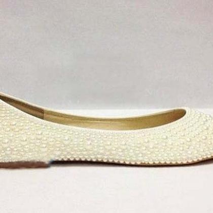 Ivory pearl wedding shoes bridal iv..