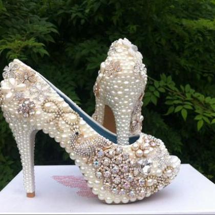 Fashion High Heel Wedding Shoes Pea..