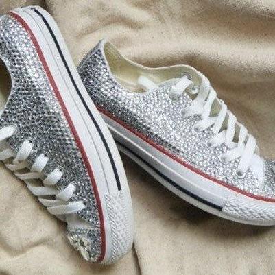 Wedding Shoes Bling Crystal Low Women Sneakers For..