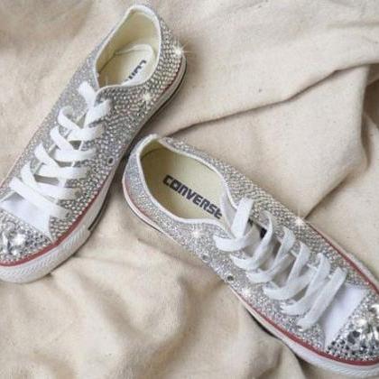 Wedding Shoes Bling Crystal Low Women Sneakers For..