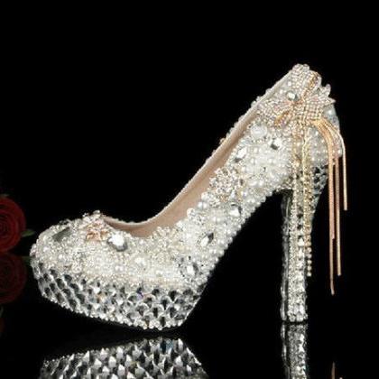 Women's Luxury Crystal Wedding Shoes..