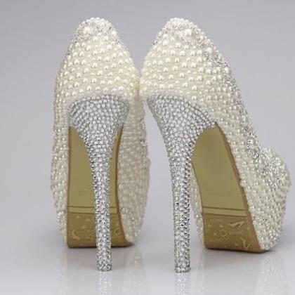 Pearl High Heels Party Prom Shoes R..