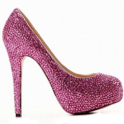 High Heel Bling Crystal Prom Shoes Customized..