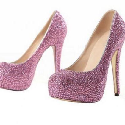 High Heel Bling Crystal Prom Shoes Customized..