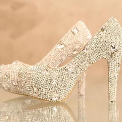 Shinning Rhinestone Wedding Bridal Shoes Fashion..