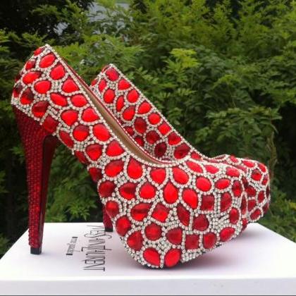 Fashion Red wedding Bridal shoes Ci..