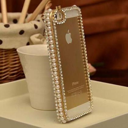 Simple And Elegant Pearl Diamand Case Cover Hard..