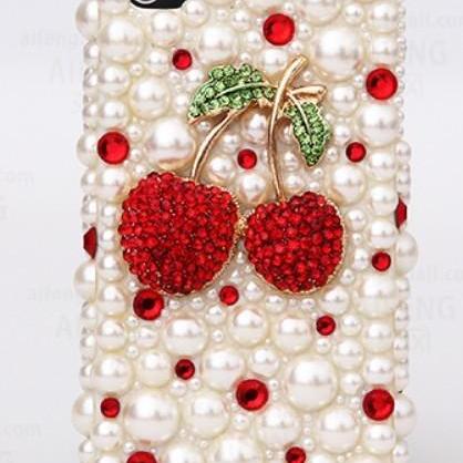 Cute cherry diamond pearl Case Hard..