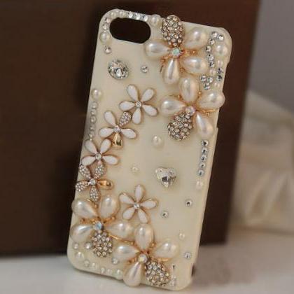 Pearl Girly Case Cover Fresh And Flowers Diamond..
