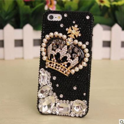 Crystal Crown Diamond Hard Back Mobile Phone Case..