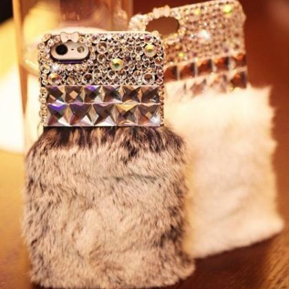 6s Plus 6c Fur Diamond Hard Back Mobile Phone Case..