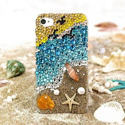 6s Plus 6c Sparkly Colorful Sea Beach Diamond Hard..
