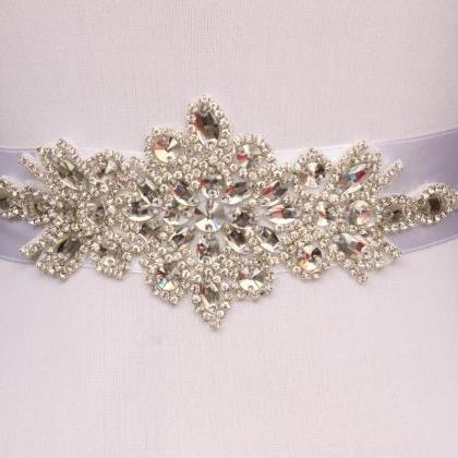 2015 Bridal Sash Handmade Crystals Beads Gorgeous..