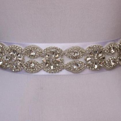 Bridal Sash Handmade Crystals Beads Gorgeous..