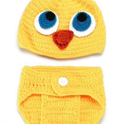 Ducklings three-piece Hand knitted ..