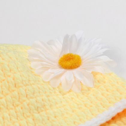 Sunflower Two - Piece Hand Knitted Wool Clothes..
