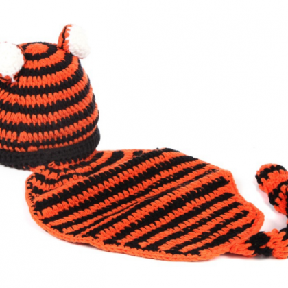 Tiger Cloak Hand knitted wool cloth..