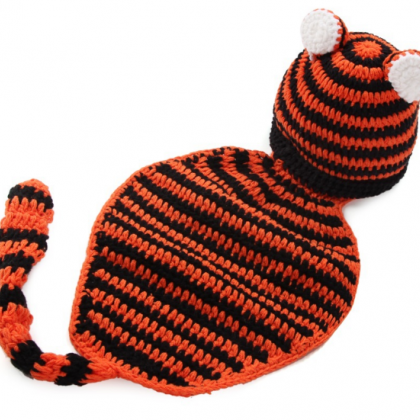 Tiger Cloak Hand knitted wool cloth..