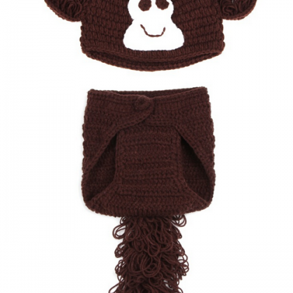 Monkey Hand Knitted Wool Clothes Photo Prop One..