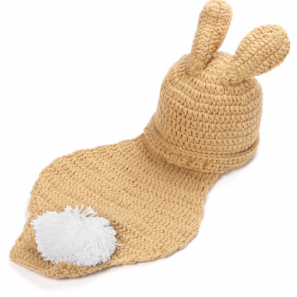 Rabbit Siamese Hand Knitted Wool Clothes Photo..