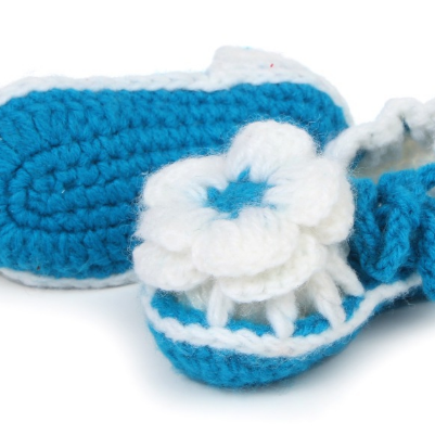 Hand-woven baby shoes Plum flower i..