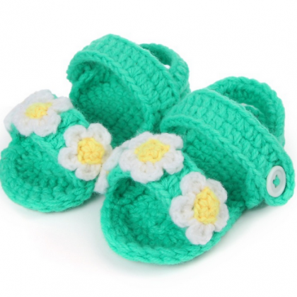 Hand-woven Soft Bottom Baby Shoes Flower Infant..