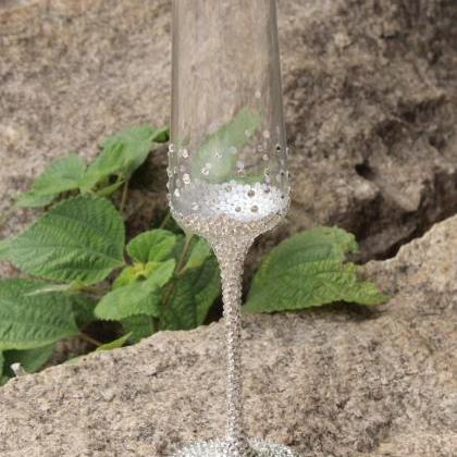 Bling Crystal champagne flutes a pa..