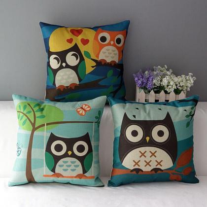 High Quality 3 Pcs A Set Owl Cotton Linen Home..