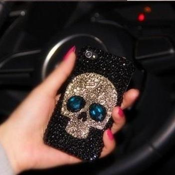 Iphone 5 5s S6 Alloy Skull For Bling Rhinestone..
