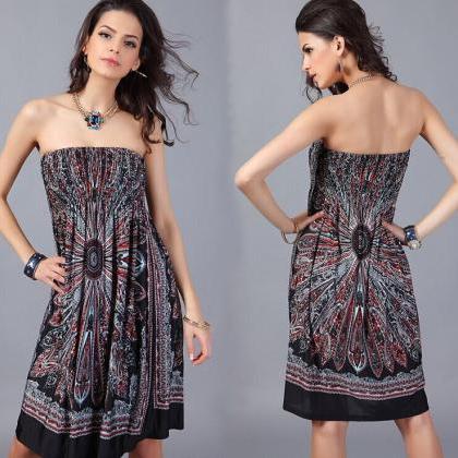 Style Sexy Bohemian Summer Beach Dress Wrapped..