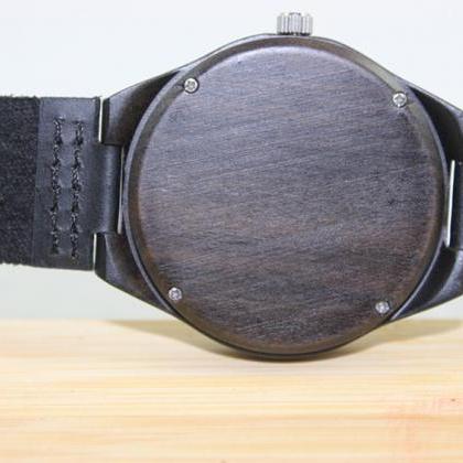 Black Wooden Bamboo Watch Fashion Retro Watches..