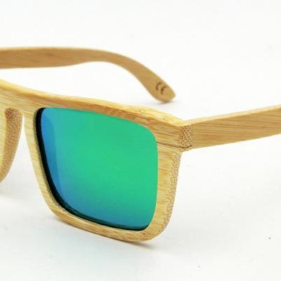 Retro bamboo sunglasses UV400 polar..