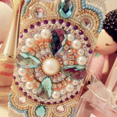 2015 HOT ! Handmade Pearl Bohemia Crystal Rhinestone girly case for  iphone 6s case,iphone 6s plus case,iphone 6c case,iphone 5case,iphone5scase,iphone5c case,iphone 6 case,iphone 6plus case,samsung galaxy s4 case,samsung galaxy s5case,samsung galaxy s6 case,samsung galaxy s6 edge case,samsung galaxy note3 case,samsung galaxy note4 case,samsung galaxy note5 case.