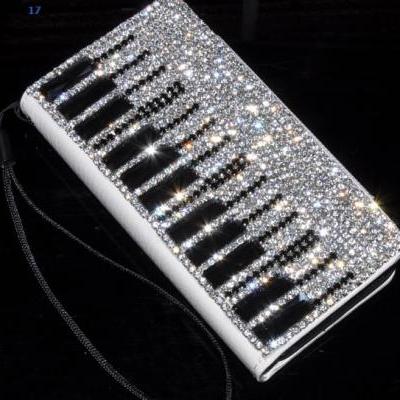 6s plus 6c NEW simplicity Piano diamond Hard Back Mobile phone Case Cover bling leather Rhinestone Case Cover for iPhone 4 4s 5 5c 5s 6 6 plus Samsung galaxy s3 s4 s5 s6 note2 3 4