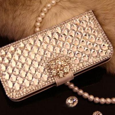 Sparkly diamond leather Hard Back Mobile phone Case Cover bling Rhinestone Case Cover for iPhone 4 4s 5 5c 5s 6 6 plus Samsung galaxy s3 s4 s5 s6 note2 3 4
