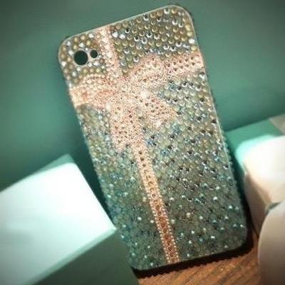 6s plus 6c Cute bow diamond Hard Back Mobile phone Case Cover bling green Rhinestone Case Cover for iPhone 4 4s 5 5c 5s 6 6 plus Samsung galaxy s3 s4 s5 s6 note2 3 4