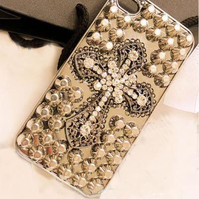6s plus 6c Sparkly Cross Rhinestone Hard Back Mobile phone Case Cover bling crystal Case Cover for iPhone 4 4s 5 5c 5s 6 6 plus Samsung galaxy s3 s4 s5 s6 note2 3 4