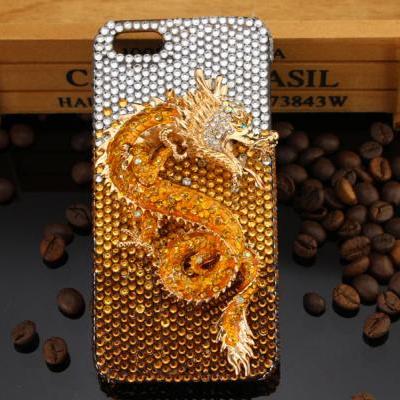6c 6s plus Unique Dragon Rhinestone Hard Back Mobile phone Case Cover bling handmade crystal Case Cover for iPhone 4 4s 5 7 5s 6 6 plus Samsung galaxy s7 s4 s5 s6 note8.0 4