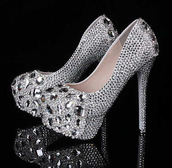 Diamond Frost Wedding Shoes, Bridal Shoes, Bridal, Beautiful Crystal High Heels Women Pumps Banquet Prom Shoe