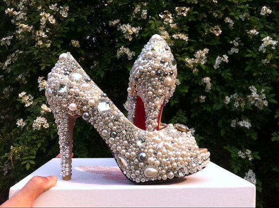 Elegant Pearl Wedding Shoes, Bridal Shoes, Bridal, Bridesmaid Heels Shoes