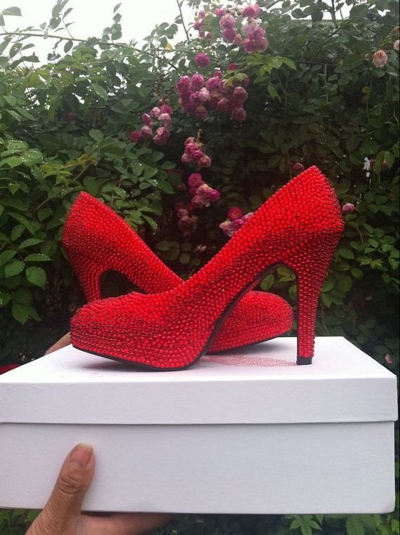 Luxury High Heels Bridesmaid Bridal Shoes Round Toe Crystal Rhinestones Lady Shoe For Wedding Party