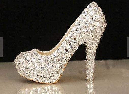 New Arrival Elegant Diamond Wedding Shoes Fashion Crystal High Heels ...