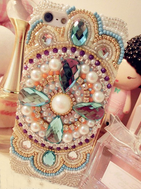2015 ! Handmade Pearl Bohemia Crystal Rhinestone Girly Case For Iphone 6s Case,iphone 6s Plus Case,iphone 6c Case,iphone
