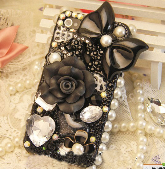 Cute Floral Rhinestone Bow Hard Back Mobile Phone Case Cover Rhinestone Case Cover For Iphone 6s Plus Case,iphone 6c Case,samsung Galaxy S6 Edge