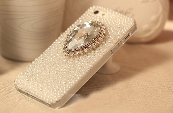 6c 6s plus Rhinestone Heart shaped diamond pearl Mobile phone Case Cover Shining Case Cover for iPhone 4 4s 5 7plus 5s 6 6 plus Samsung galaxy s7 s4 s5 s6 note10 4