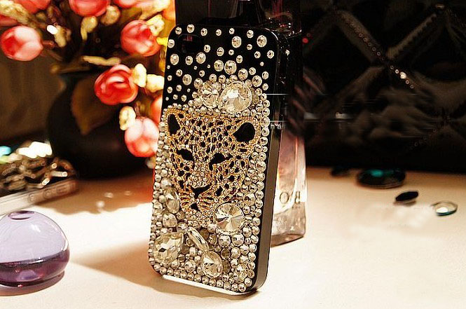 6c 6s Plus Leopard Head Rhinestone Hard Back Mobile Phone Case Cover Sparkly Case Cover For Iphone 4 4s 5 7plus 5s 6 6 Plus Samsung Galaxy S7 S4