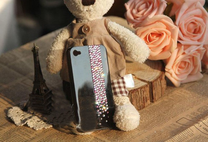 6c 6s Plus Stripe Rhinestone Hard Back Mobile Phone Case Cover Sparkly Case Cover For Iphone 4 4s 5 7plus 5s 6 6 Plus Samsung Galaxy S7 S4 S5 S6