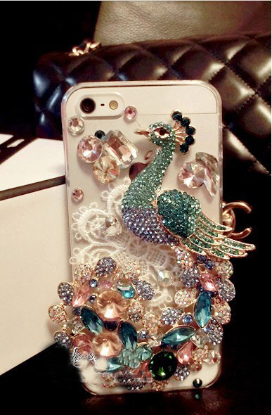 6c 6s Plus Luxury Diamond Peacock Hard Back Mobile Phone Case Cover Girly Rhinestone Case Cover For Iphone 4 4s 5 7plus 5s 6 6 Plus Samsung