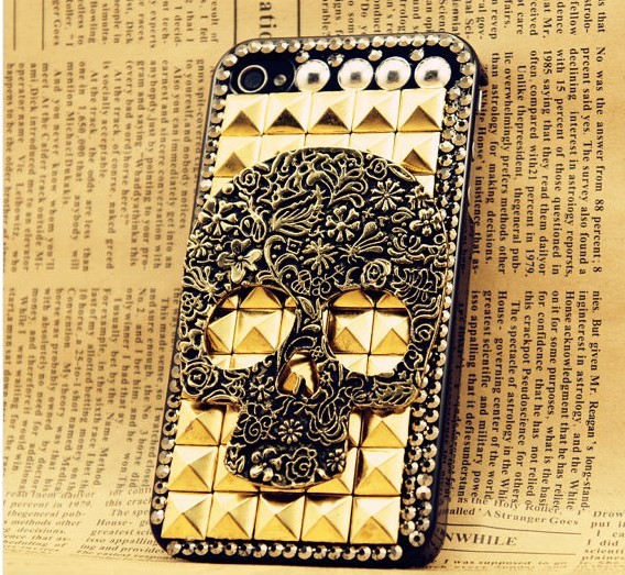 6c 6s Plus Gem Studded Skull Hard Back Mobile Phone Case Cover Unique Case Cover For Iphone 4 4s 5 7 5s 6 6 Plus Samsung Galaxy S7 S4 S5 S6